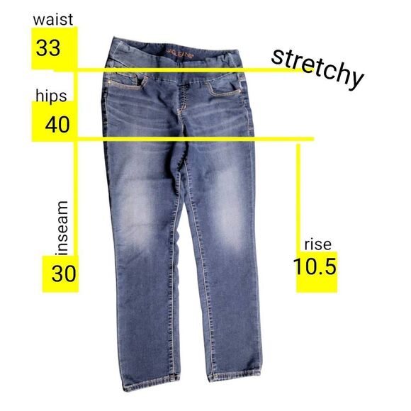 JAG JEANS High Rise Skinny Soft Stretchy Distressed Denim Pull On Blue Jeans - Picture 2 of 9